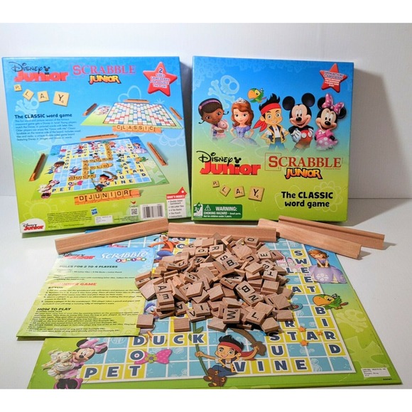 Hasbro Games Hasbro Disney Junior Scrabble Jr The Classic Board Game 2 Sided W Extra Tiles